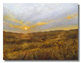 Healing art for medical centers, sunset painting