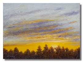 Sunset painting, healing art, nature art for healthcare, art for hospitals, liron sissman