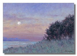 Healing art, hospital art, healthcare art, moonlight painting, liron sissman, oil on copper, giclee